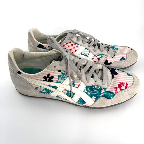 Onitsuka Tiger Serrano Womens Shoes Size 10 Pink Floral Retro Athletic Sneakers - Picture 2 of 9
